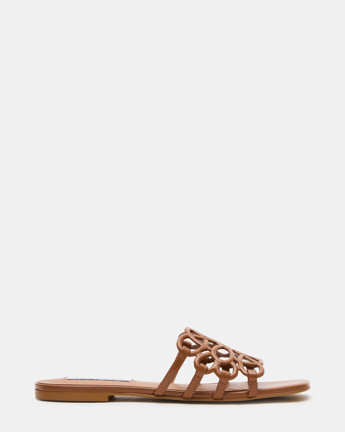 LOTUS Tan Leather Square-Toe Slide Women's Sandal Steve Madden TAN LEATHER