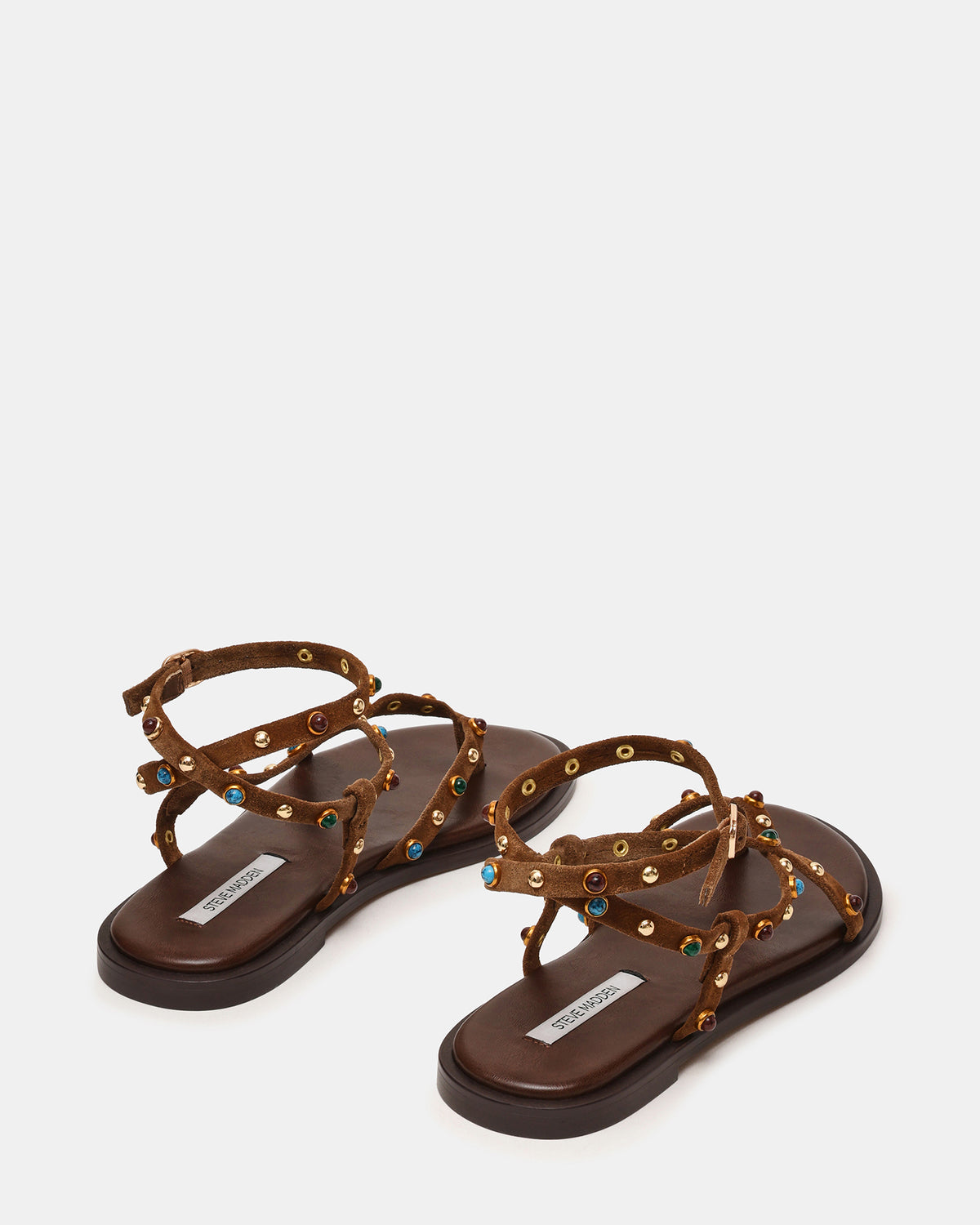 MATHIS Tan Suede Studded Embellished Strappy Thong Women's Sandal Steve Madden TAN SUEDE