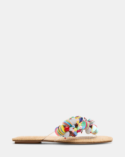 TRELLA Multi Beads Square-Toe Thong Women's Sandal Steve Madden MULTI