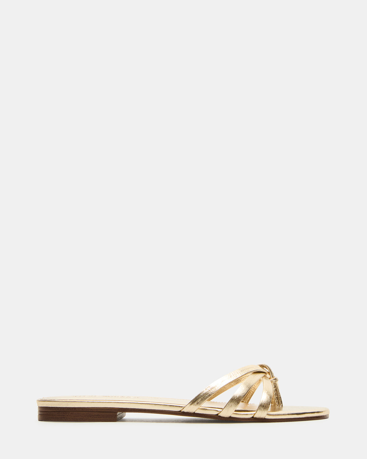 CALISSI Champagne Leather Strappy Women's Slide Sandal Steve Madden CHAMPAGNE LEATHER