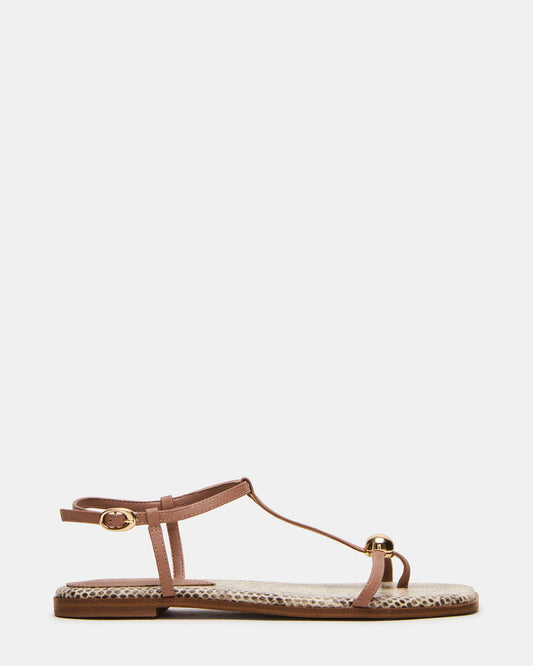 RITZY Natural Snake Square-Toe Strappy Women's Sandal Steve Madden NATURAL SNAKE