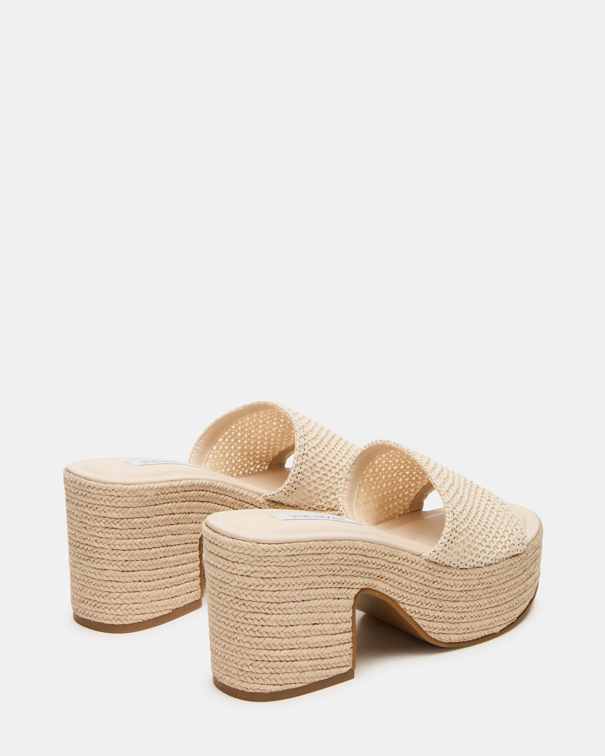 TRIPPY Natural Raffia Platform Mule Women's Sandal Steve Madden NATURAL