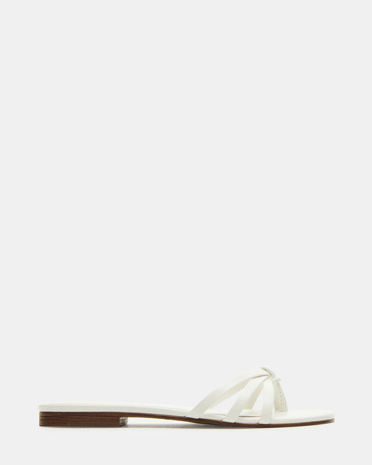 CALISSI White Leather Strappy Women's Slide Sandal Steve Madden WHITE LEATHER