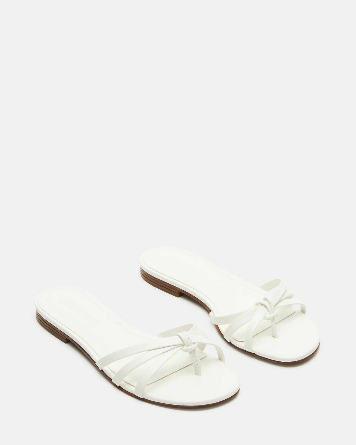 CALISSI White Leather Strappy Women's Slide Sandal Steve Madden WHITE LEATHER