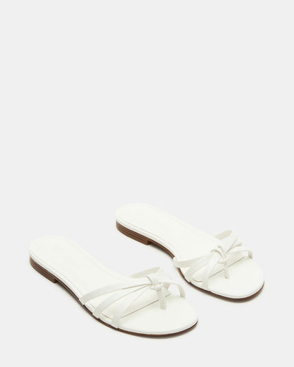 CALISSI White Leather Strappy Women's Slide Sandal Steve Madden WHITE LEATHER