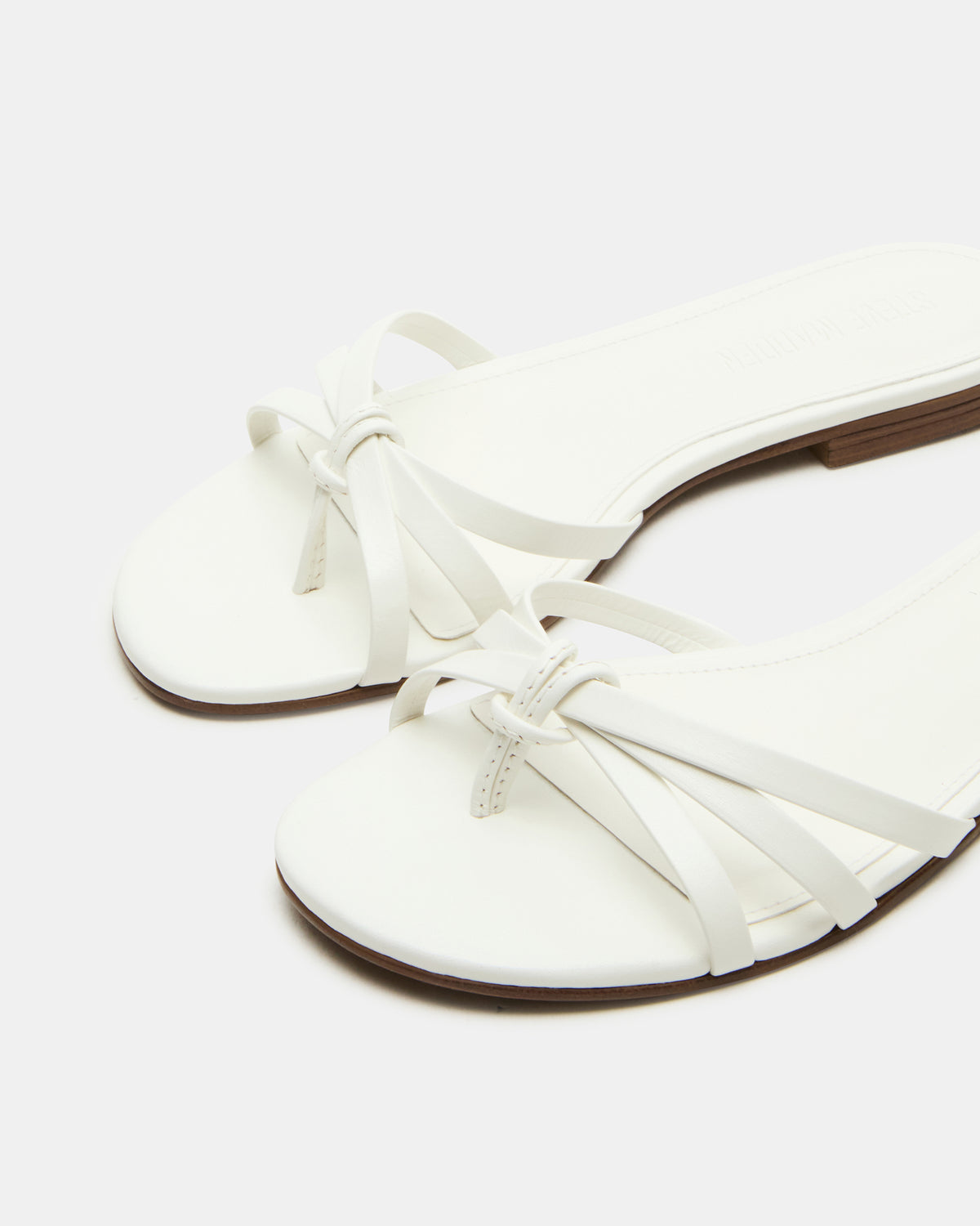 CALISSI White Leather Strappy Women's Slide Sandal Steve Madden WHITE LEATHER