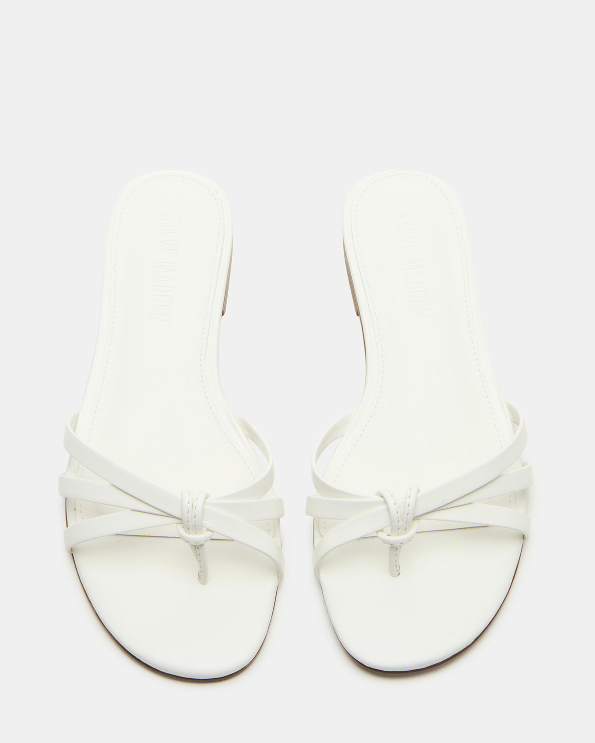 CALISSI White Leather Strappy Women's Slide Sandal Steve Madden WHITE LEATHER