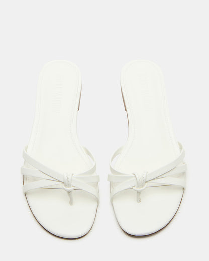 CALISSI White Leather Strappy Women's Slide Sandal Steve Madden WHITE LEATHER