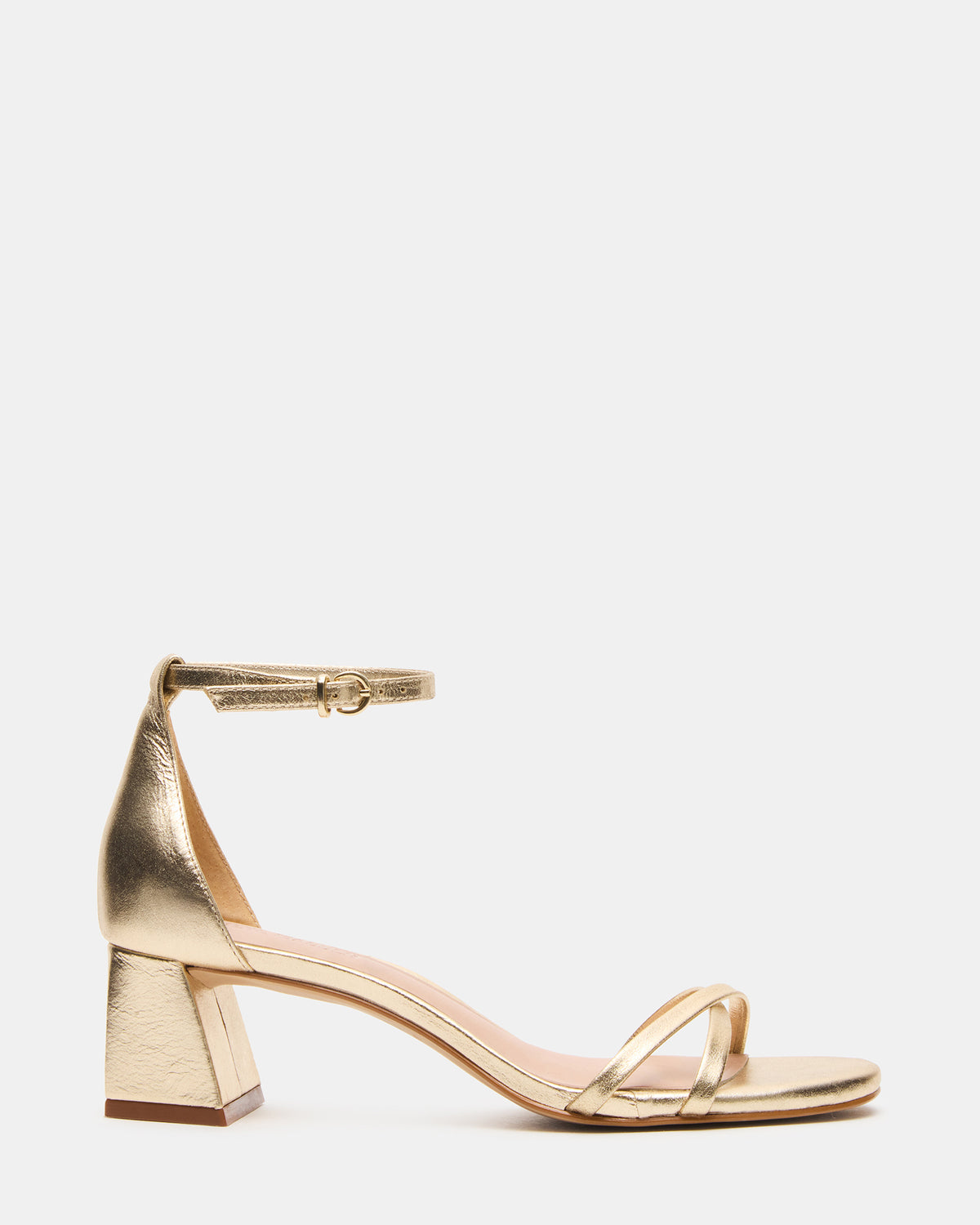 RAE Gold Leather Strappy Block Heel Women's Sandal Steve Madden GOLD LEATHER
