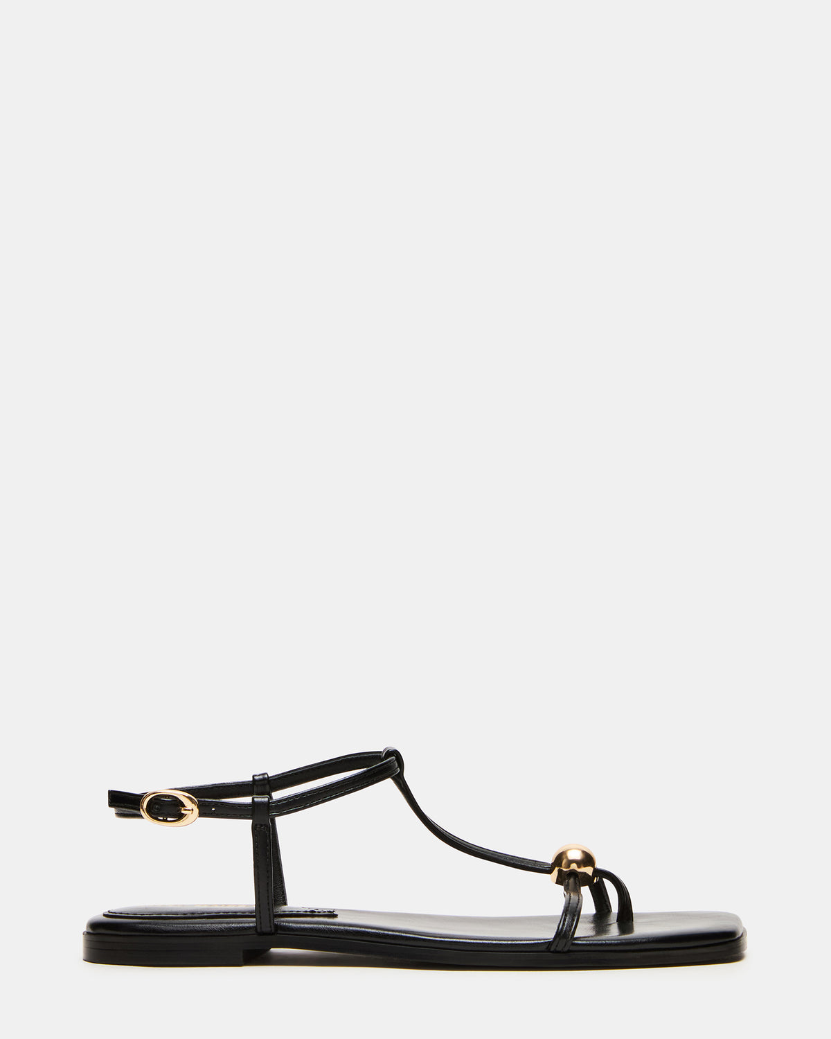 RITZY Black Square-Toe Strappy Women's Sandal Steve Madden BLACK