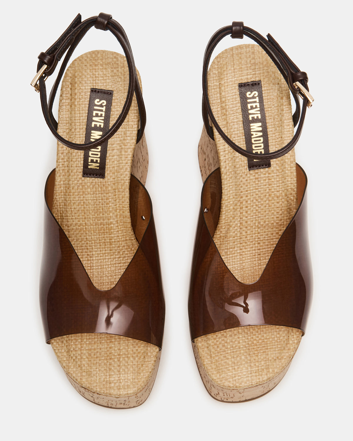 SINAI Brown Square-Toe Platform Wedge Strappy Women's Sandal Steve Madden BROWN