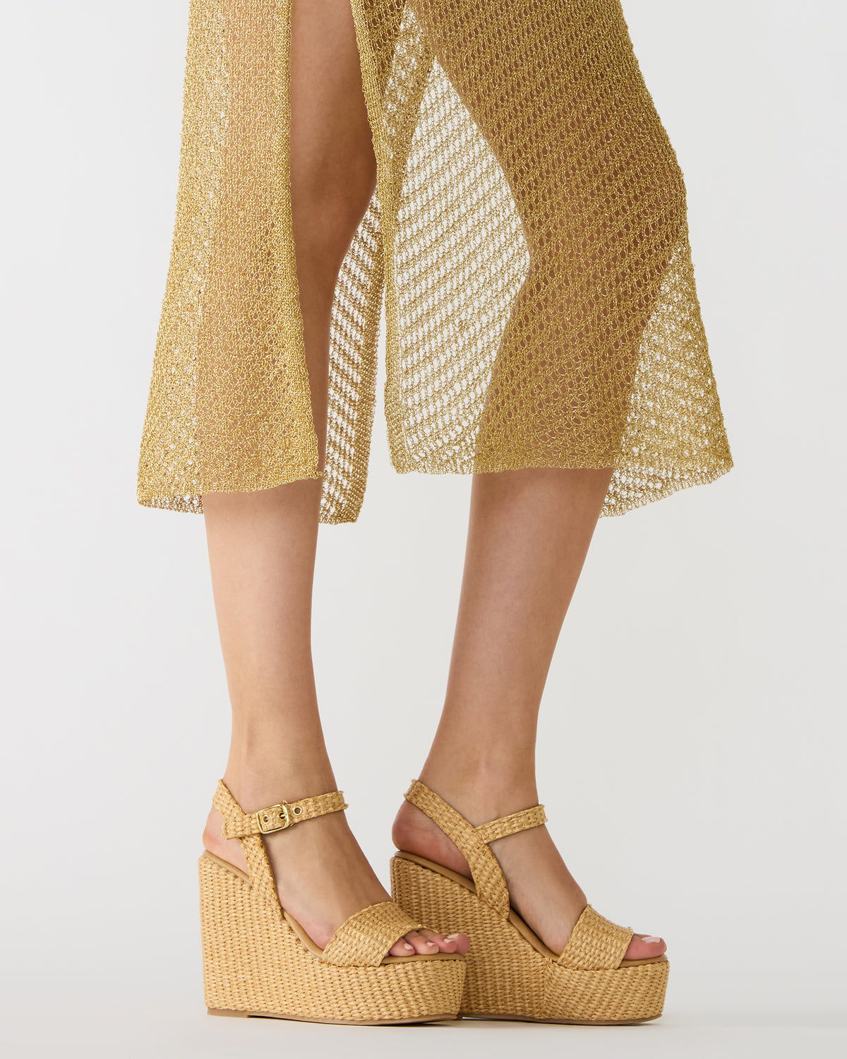 PALM Natural Raffia Platform Wedge Women's Sandal Steve Madden NATURAL RAFFIA