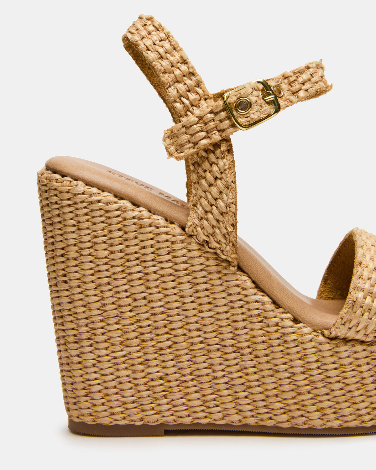 PALM Natural Raffia Platform Wedge Women's Sandal Steve Madden NATURAL RAFFIA