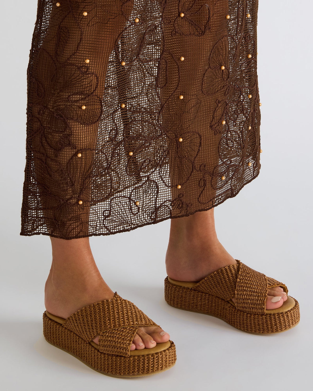 TULUM Brown Raffia Platform Flatform Women's Sandal Steve Madden BROWN RAFFIA