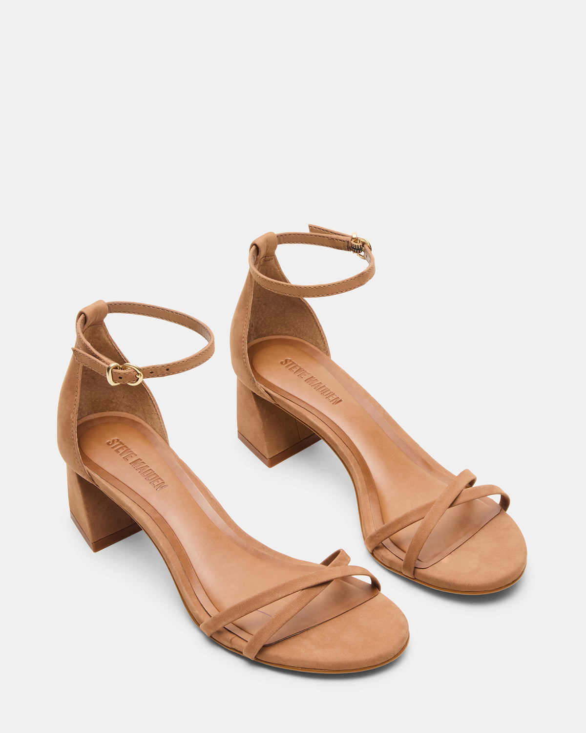 RAE Tan Nubuck Strappy Block Heel Women's Sandal Steve Madden TAN NUBUCK