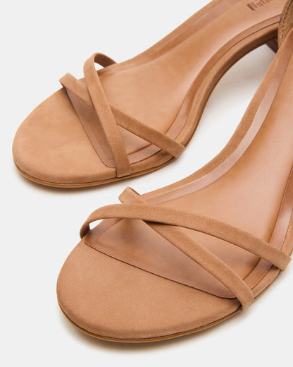 RAE Tan Nubuck Strappy Block Heel Women's Sandal Steve Madden TAN NUBUCK