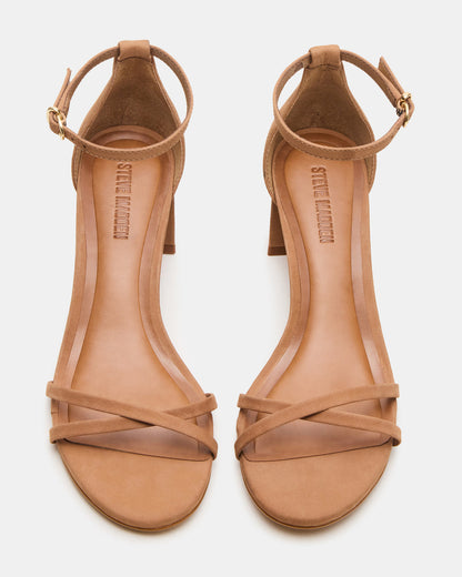 RAE Tan Nubuck Strappy Block Heel Women's Sandal Steve Madden TAN NUBUCK