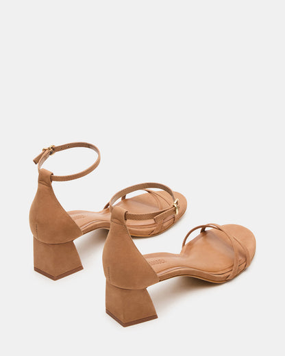RAE Tan Nubuck Strappy Block Heel Women's Sandal Steve Madden TAN NUBUCK