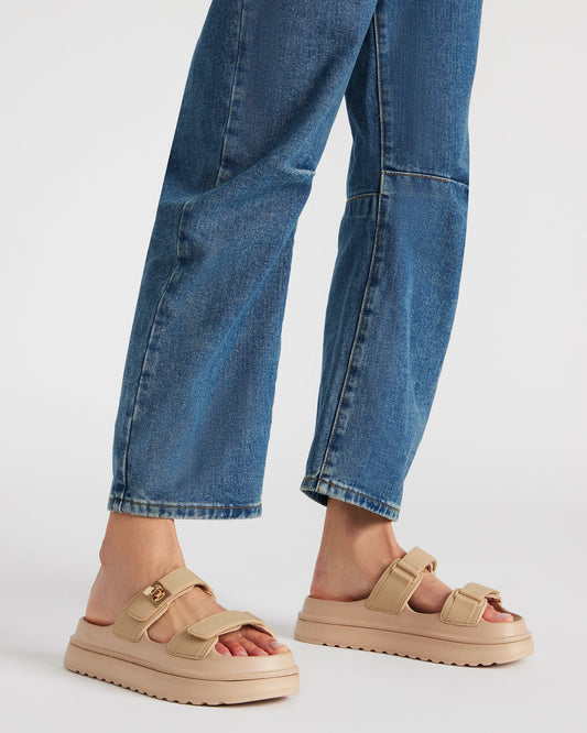 BIGSCHMONA JELLY Natural Women's Platform Slide Sandal