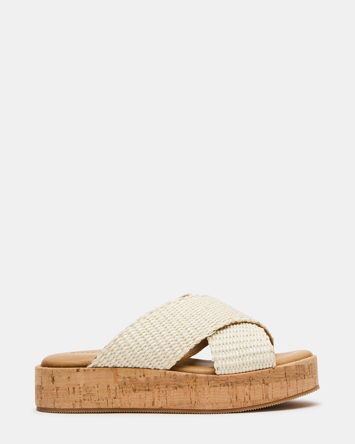 TULUM Bone Raffia Platform Flatform Women's Sandal Steve Madden BONE RAFFIA