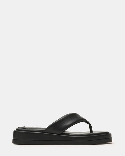 BELLA Black Thong Square-Toe Platform Women's Sandal Steve Madden BLACK