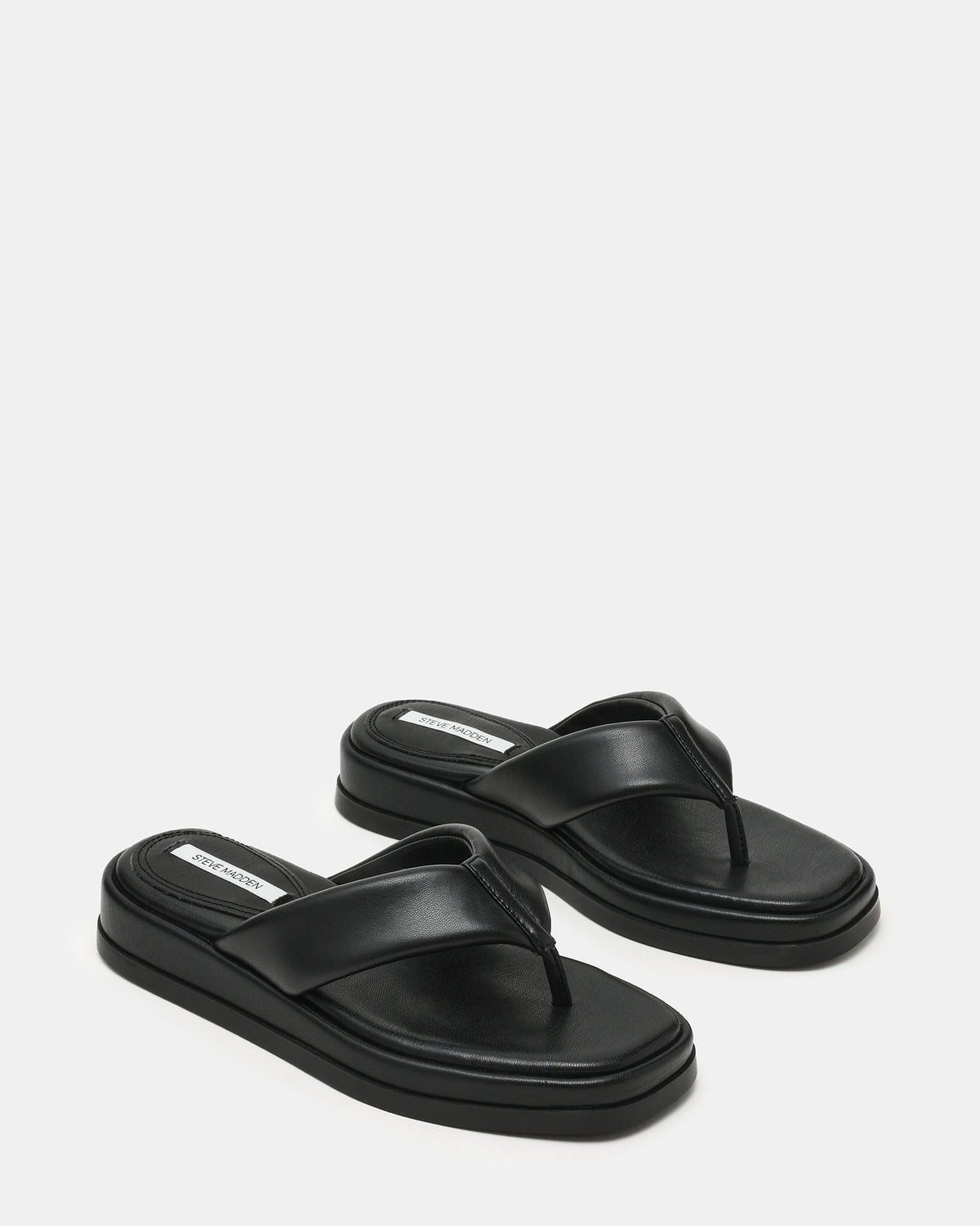 BELLA Black Thong Square-Toe Platform Women's Sandal Steve Madden BLACK