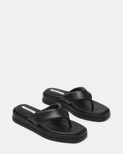 BELLA Black Thong Square-Toe Platform Women's Sandal Steve Madden BLACK
