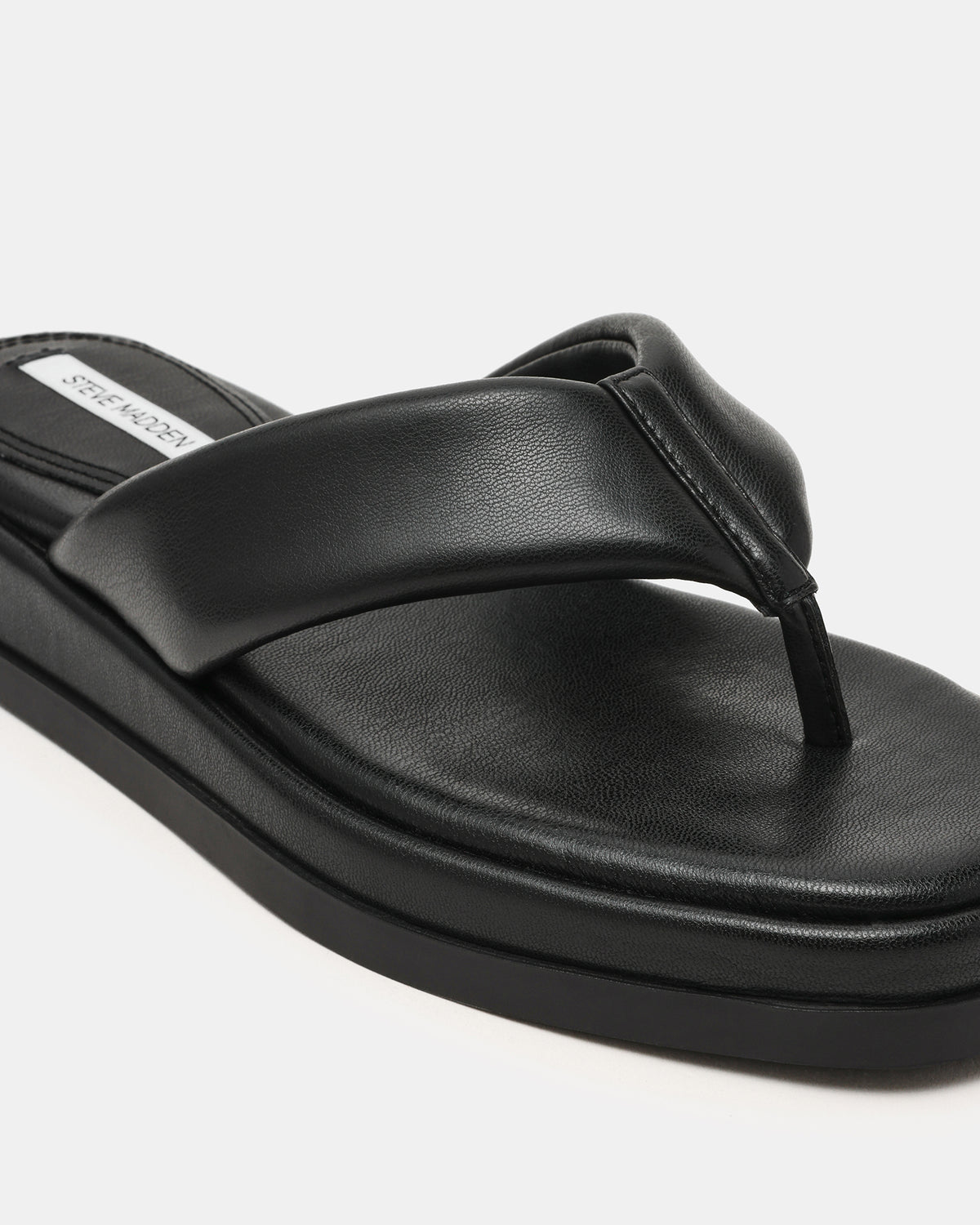 BELLA Black Thong Square-Toe Platform Women's Sandal Steve Madden BLACK