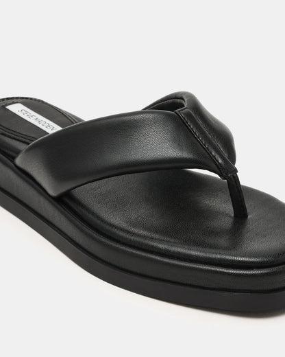 BELLA Black Thong Square-Toe Platform Women's Sandal Steve Madden BLACK