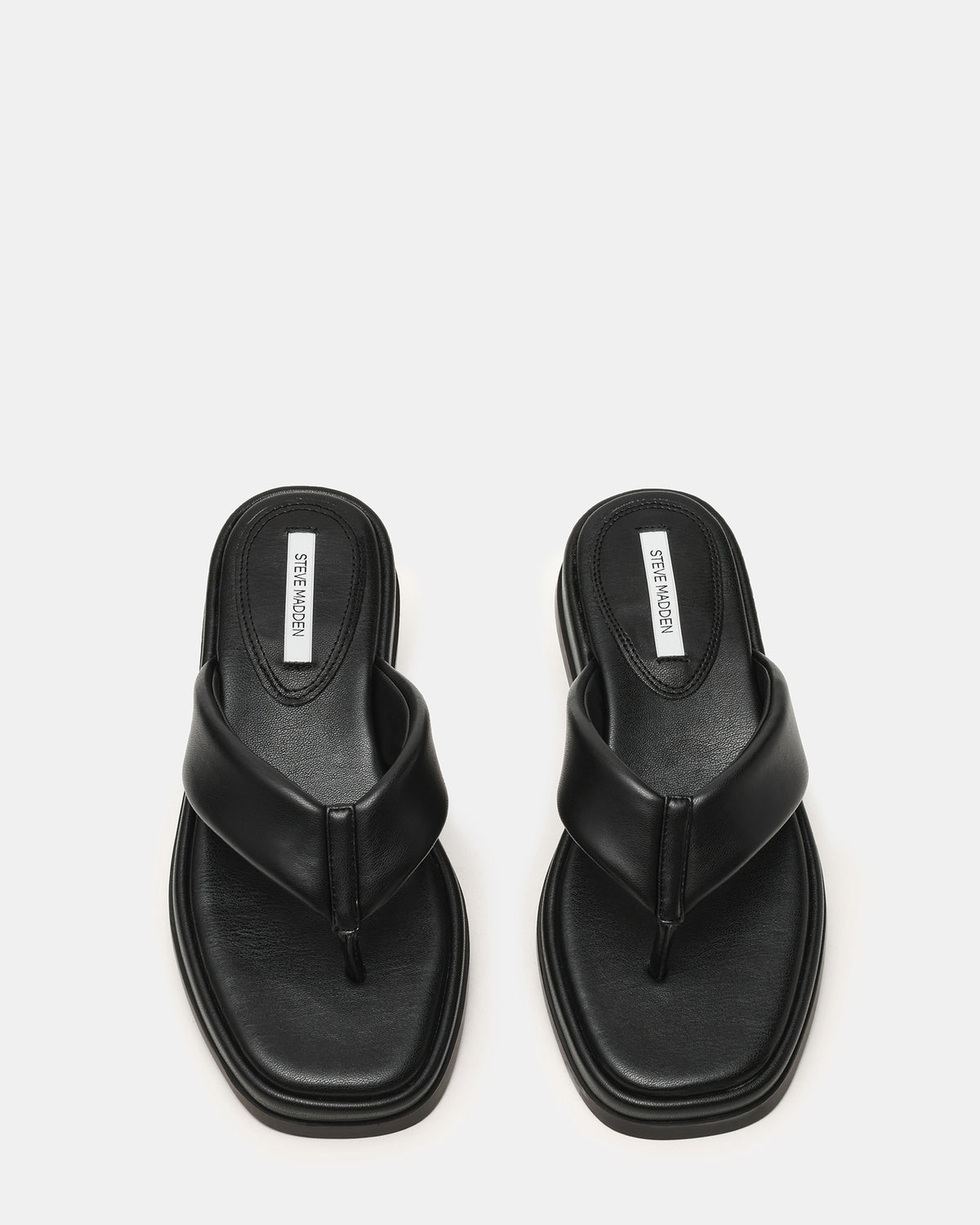 BELLA Black Thong Square-Toe Platform Women's Sandal Steve Madden BLACK