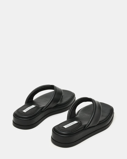 BELLA Black Thong Square-Toe Platform Women's Sandal Steve Madden BLACK