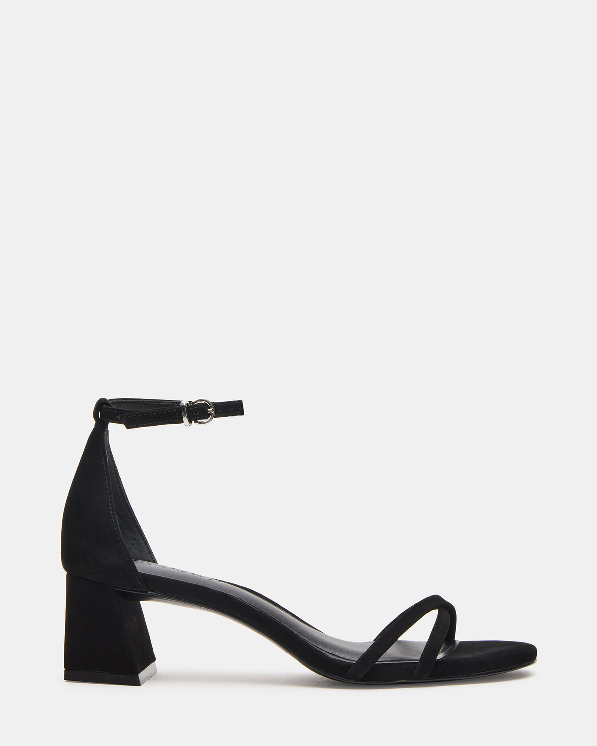 RAE Black Nubuck Strappy Block Heel Women's Sandal Steve Madden BLACK NUBUCK
