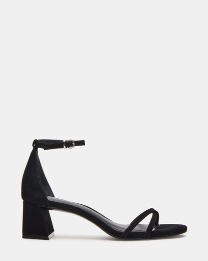 RAE Black Nubuck Strappy Block Heel Women's Sandal Steve Madden BLACK NUBUCK