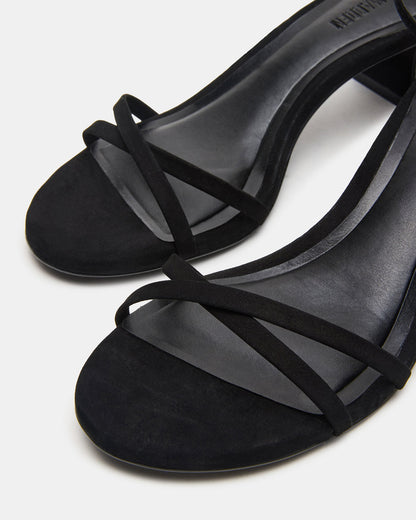 RAE Black Nubuck Strappy Block Heel Women's Sandal Steve Madden BLACK NUBUCK