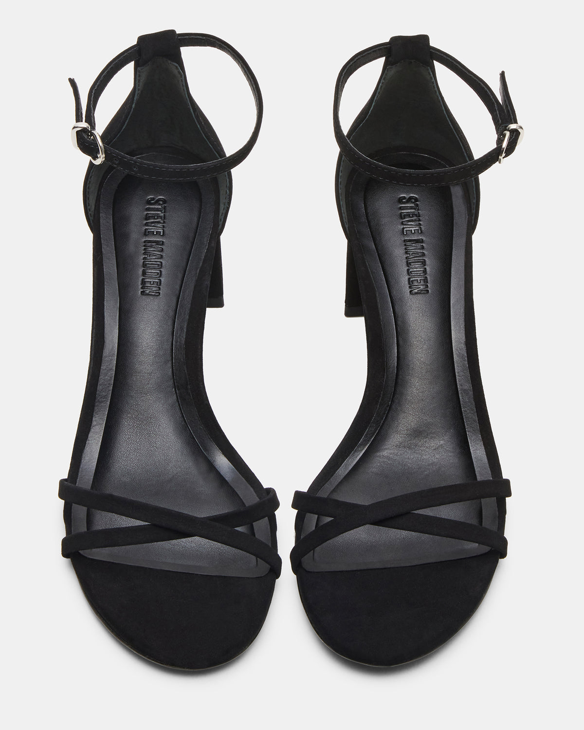 RAE Black Nubuck Strappy Block Heel Women's Sandal Steve Madden BLACK NUBUCK