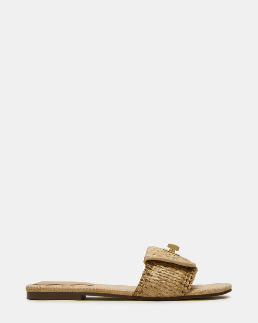 MORELAND Natural Raffia Slide Women's Sandal