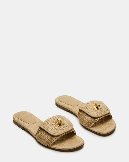 MORELAND Natural Raffia Slide Women's Sandal Steve Madden NATURAL RAFFIA