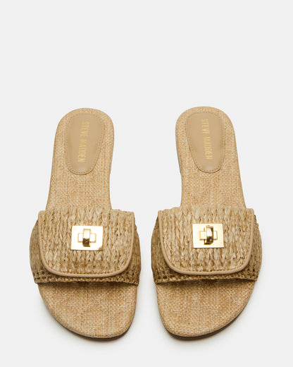 MORELAND Natural Raffia Slide Women's Sandal Steve Madden NATURAL RAFFIA