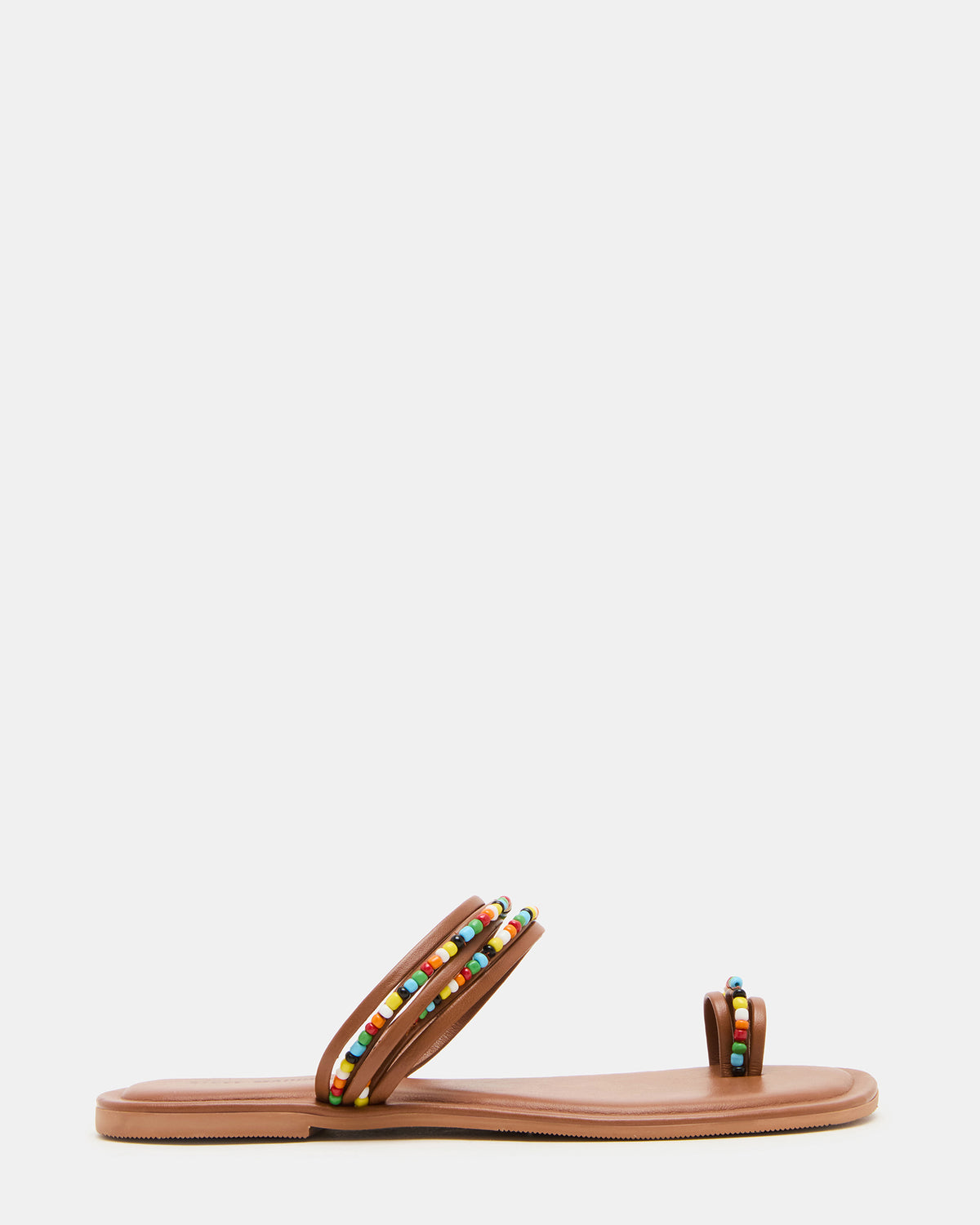 NABILA Tan Multi Sqaure-Toe Beaded Women's Sandal Steve Madden TAN MULTI