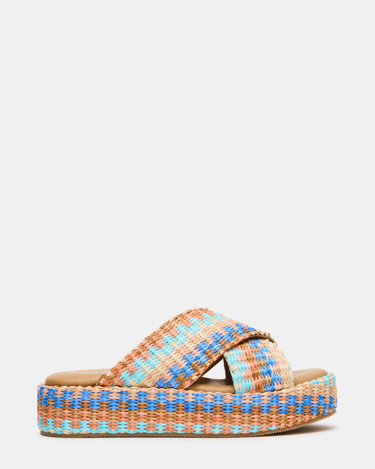 TULUM Raffia Multi Platform Flatform Women's Sandal Steve Madden RAFFIA MULTI