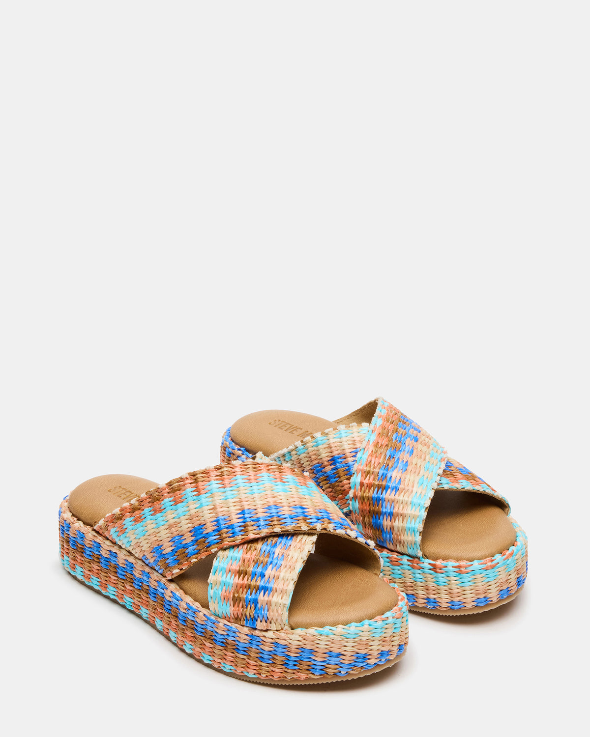 TULUM Raffia Multi Platform Flatform Women's Sandal Steve Madden RAFFIA MULTI