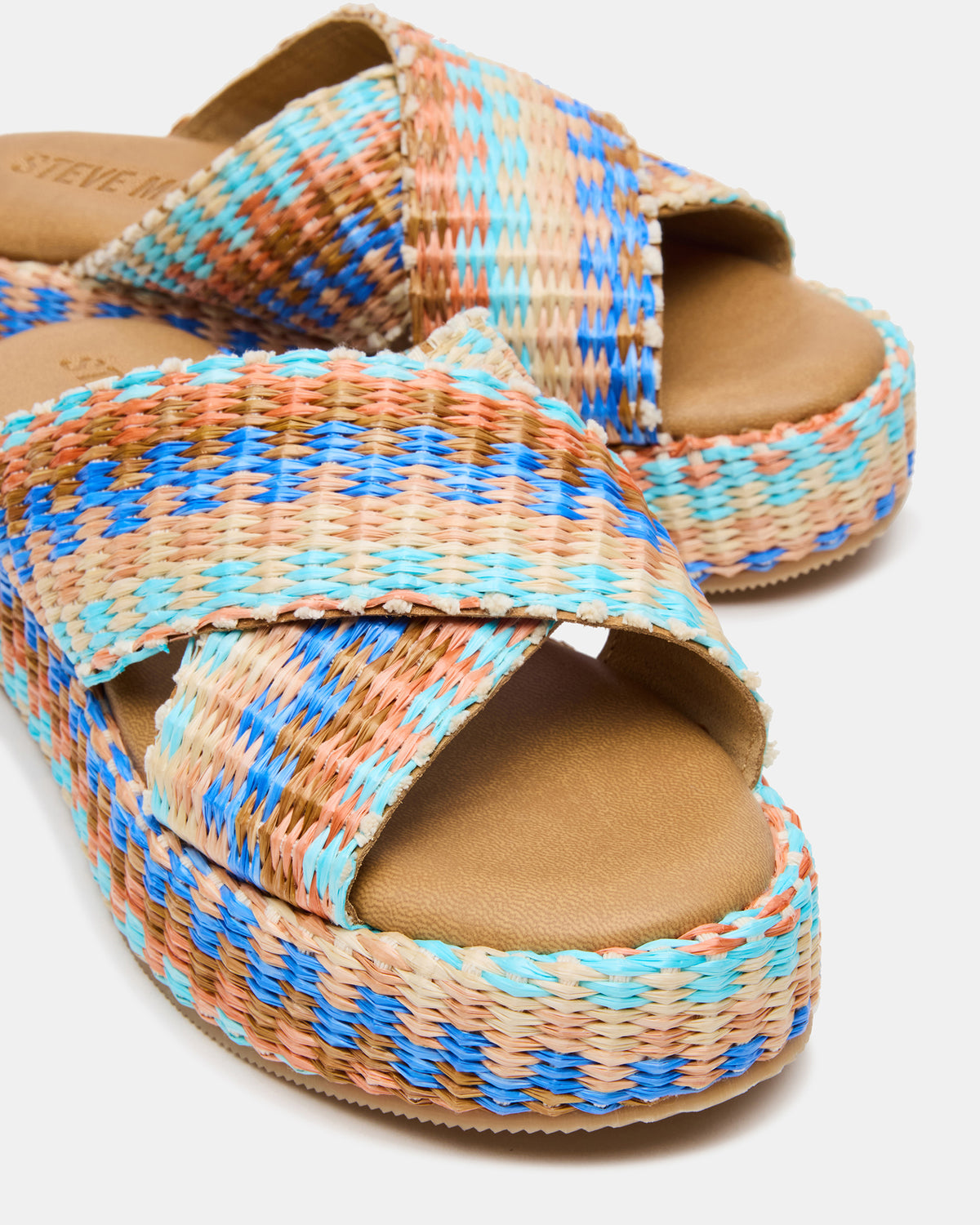 TULUM Raffia Multi Platform Flatform Women's Sandal Steve Madden RAFFIA MULTI