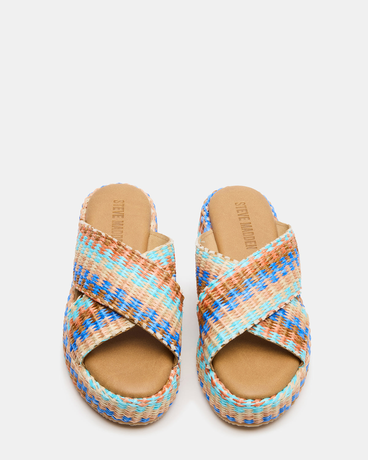 TULUM Raffia Multi Platform Flatform Women's Sandal Steve Madden RAFFIA MULTI