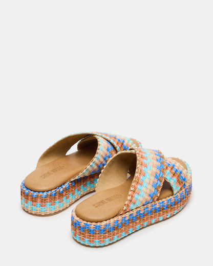 TULUM Raffia Multi Platform Flatform Women's Sandal Steve Madden RAFFIA MULTI