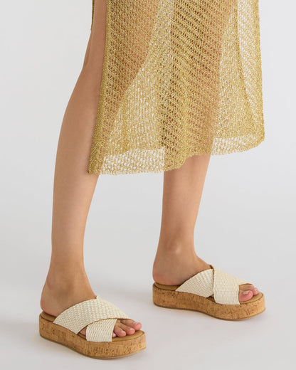 TULUM Raffia Multi Platform Flatform Women's Sandal Steve Madden RAFFIA MULTI
