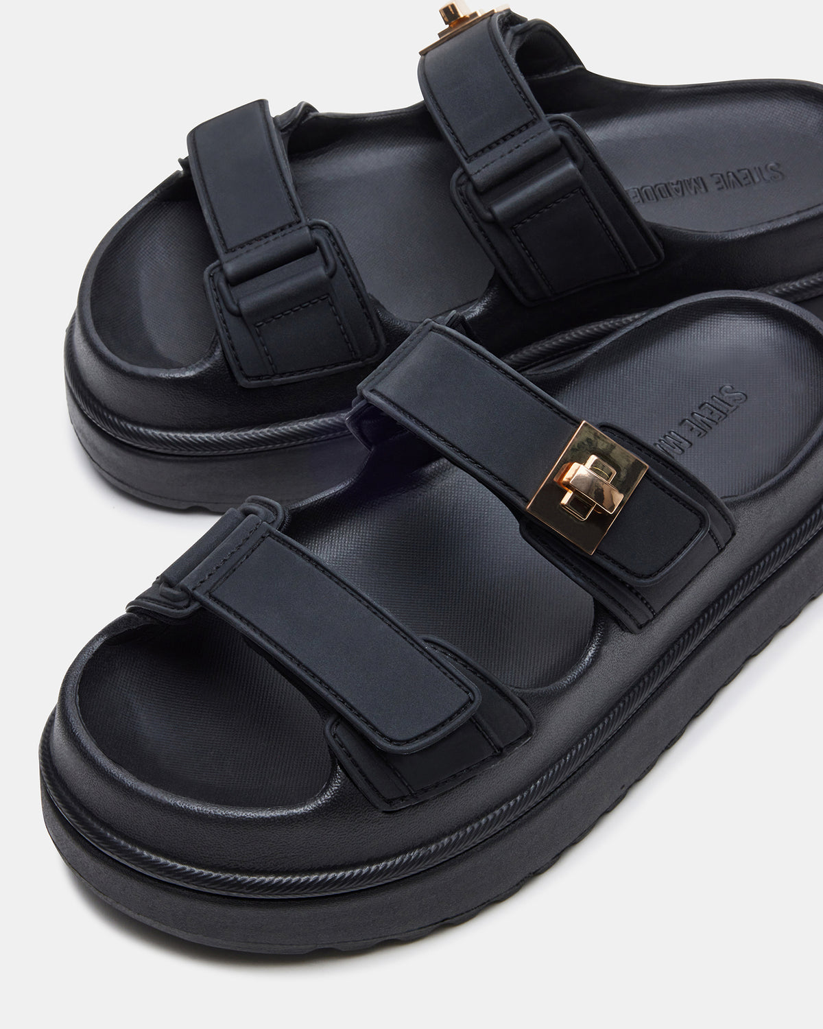 BIGSCHMONA JELLY Black Women's Platform Slide Sandal Steve Madden BLACK