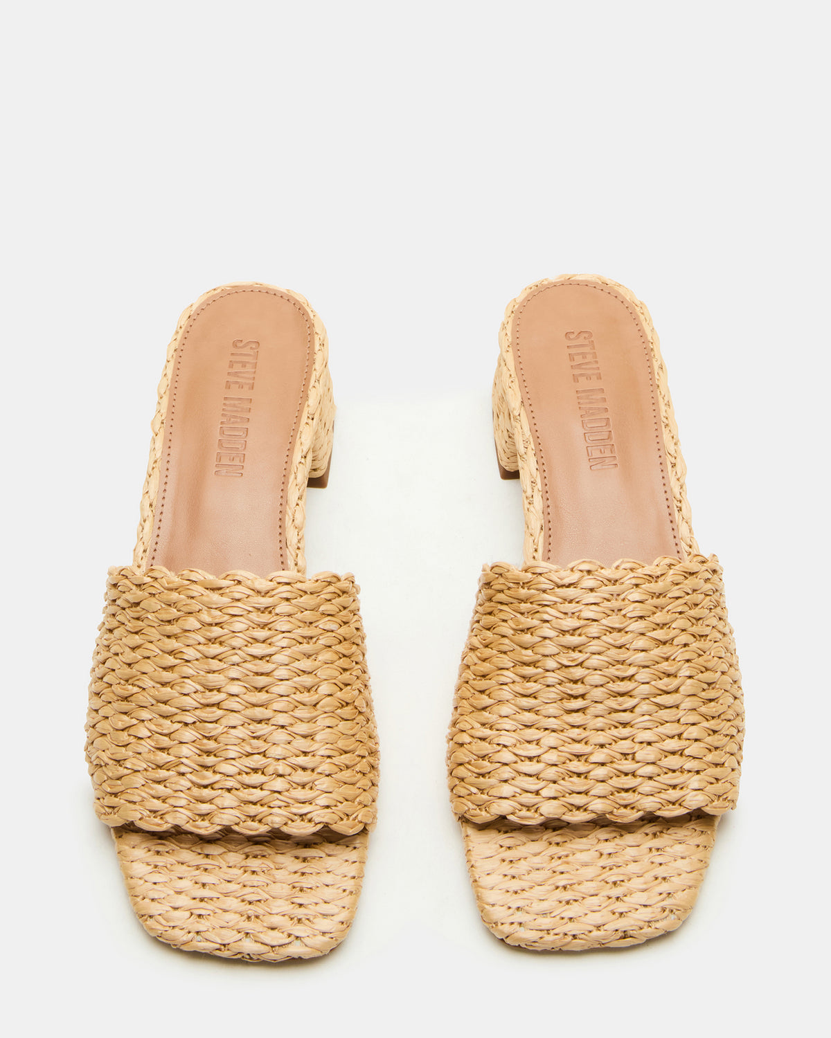 MONTGOMERY Raffia Square-Toe Slide Mule Women's Sandal Steve Madden RAFFIA