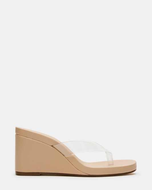PLAYING Clear Thong Wedge Women's Sandal Steve Madden CLEAR