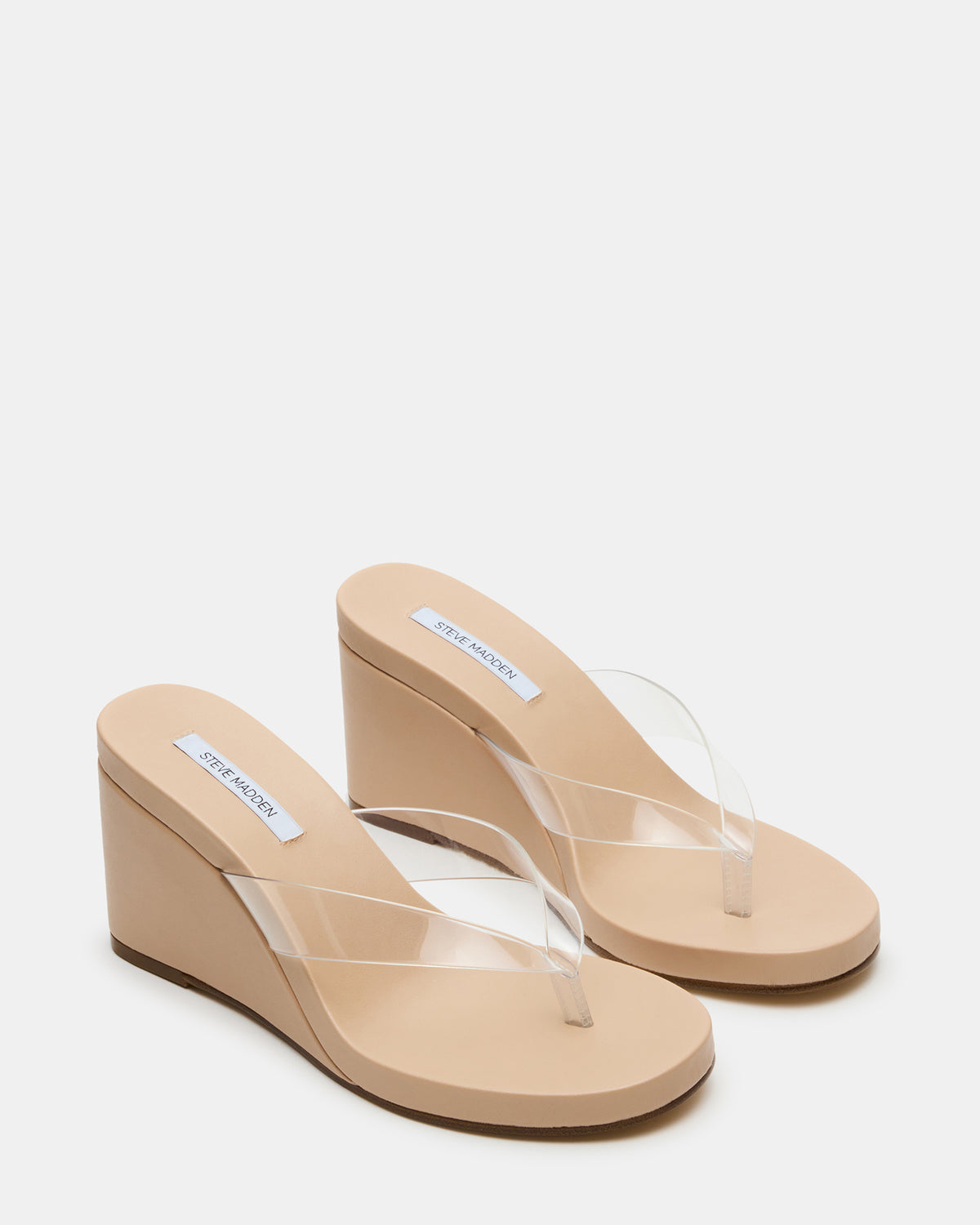 PLAYING Clear Thong Wedge Women's Sandal Steve Madden CLEAR