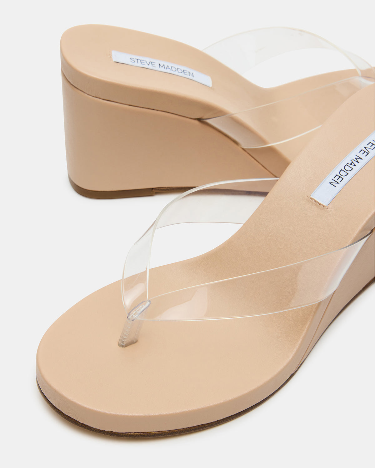 PLAYING Clear Thong Wedge Women's Sandal Steve Madden CLEAR